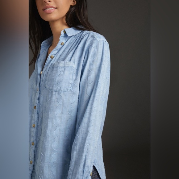 Pilcro Tops - Pilcro Anthropology The Theresa Lace Up button down light blue XS